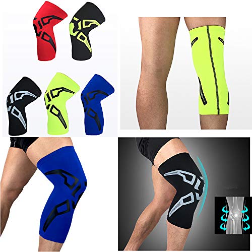 LYLTJ68 Rodillera Brace Silicone Sport Rodilleras Manga para Leggings para Jugar al fútbol al Aire Libre Ejecución de Baloncesto,Rojo,M