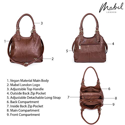 Mabel London - Bolso al hombro de Sintético para mujer Dorado Oro (metálico). talla única