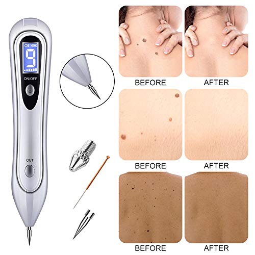 Manchas Cara Eliminación, Spot eraser pro, Quitar Verrugas Plasma Pen, Mole Removedor,Con Intensidad de 9 Niveles Pantalla LCD Manchas Cara Eliminación Manchita la Edad, Esputo, Pecas, Tatuajes