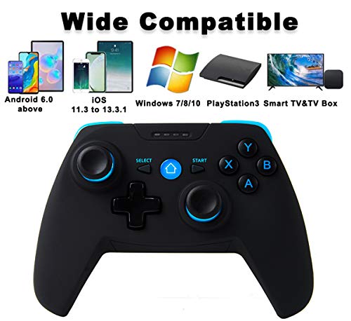 Mando para Android/PC/PS3/TV Inalámbrico, Maegoo Bluetooth Android Móvil Mando de Juegos con Soporte Retráctil, 2.4G Inalámbrico PC/PS3/TV Mando Controlador Gamepad con Doble Vibración