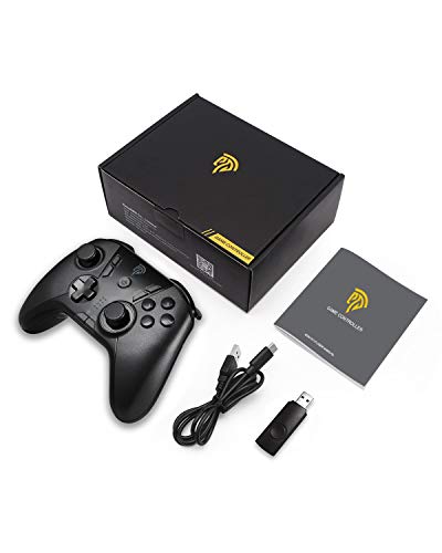 Mandos Inalámbricos, [Es Stock] EasySMX 2.4G Mandos PS3 Batería, Gamepad con 5 Velocidades para Adjustar LED, Vibración Dual, TURBO y 4 Botones Programables para PS3/ Andriod Móvil/PC/Tablet/TV/TV BOX