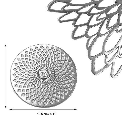 MANGATA Manteles Individuales de plata, salvamanteles redondos para Navidad, bodas, cenas, aniversario, fiestas, 38 cm, juego de 6