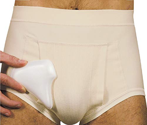 MANIFATTURA BERNINA Derby 65140P (Talla 8) - Faja Slip de contención Hernia inguinal Fuerte compresión para Hombre con Almohadillas de compresión