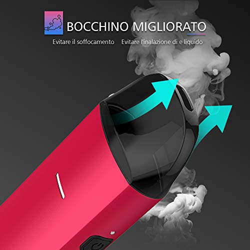 Manvap® Mr Pod Vaper Cigarros Electronicos 12W Contiene Atomizador 750 mAh Batería recargable Todo en uno Portátil Vape Pen Kits de inicio Vape, sin Nicotina（Rojo） … (Rojo)