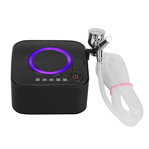 Máquina de inyección de oxígeno, pistola de pulverización hidratante de belleza, juego de aerógrafo con compresor de aire para uso doméstico, vaporizador facial para el rejuvenecimiento (UE)