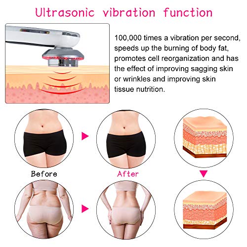 Máquina de pérdida de peso ultrasónica, máquina de eliminación de grasa con EMS, fototerapia y funciones ION para eliminar la celulitis y masaje adelgazante.