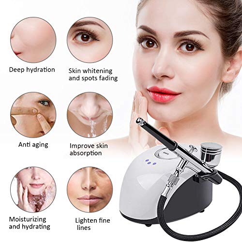 Máquina pulverizadora de oxígeno de agua Máquina pulverizadora facial Máquina para la piel Vaporizador facial, Máquina pulverizadora humectante portátil Compresor de rejuvenecimiento(Blanco)