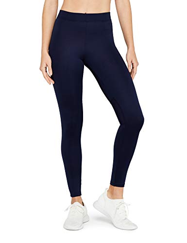 Marca Amazon - AURIQUE Mallas Largas de Deporte Mujer, Azul (Navy), 38, Label:S