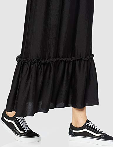 Marca Amazon - find. Falda con Volante Larga Mujer, Negro (Black), 38, Label: S