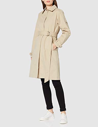 Marca Amazon - find. Gabardina Trench con Cinturón Mujer, Beige (Stone), 38, Label: S