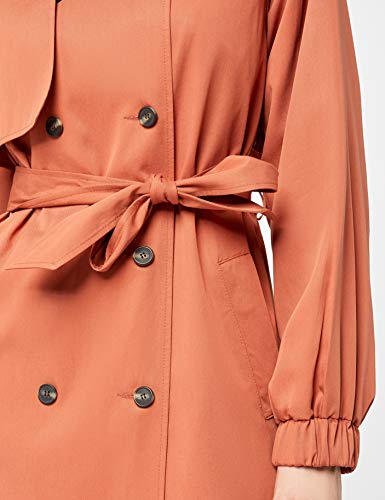 Marca Amazon - find. Gabardina Trench con Cinturón Mujer, Marrón (Rust), 36, Label: XS