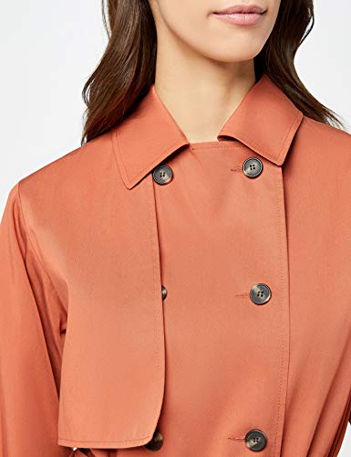 Marca Amazon - find. Gabardina Trench con Cinturón Mujer, Marrón (Rust), 36, Label: XS