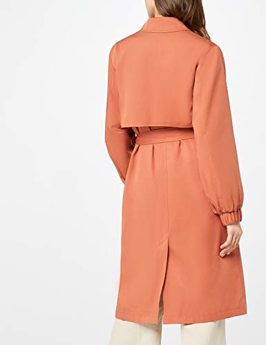 Marca Amazon - find. Gabardina Trench con Cinturón Mujer, Marrón (Rust), 36, Label: XS