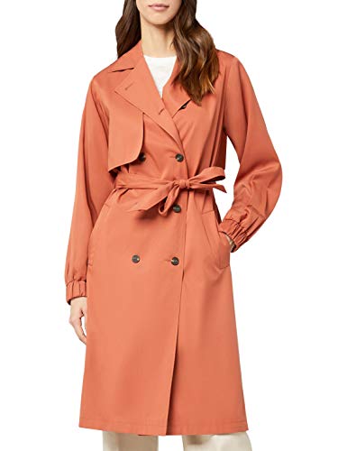 Marca Amazon - find. Gabardina Trench con Cinturón Mujer, Marrón (Rust), 36, Label: XS