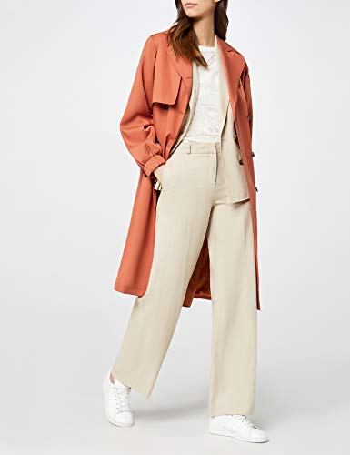 Marca Amazon - find. Gabardina Trench con Cinturón Mujer, Marrón (Rust), 36, Label: XS