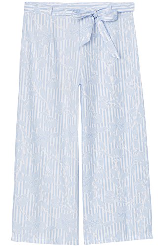 Marca Amazon - find. Pantalón Estampado con Lazada en la Cintura para Mujer, Azul (Blue Stripe), 36, Label: XS