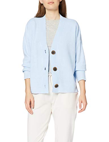 Marca Amazon - find. Stitch Cardigan - chaqueta punto Mujer, Azul (Soft Blue), 36, Label: XS