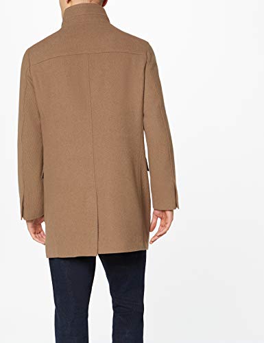 Marca Amazon - find. Wool Mix Funnel Neck Abrigo Hombre, Marrón (Camel), XXL, Label: XXL