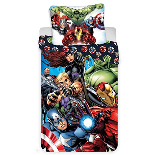 Marvel Avengers Superhelden - Dekbedovertrek - Eenpersoons -140 x 200 cm - Multi