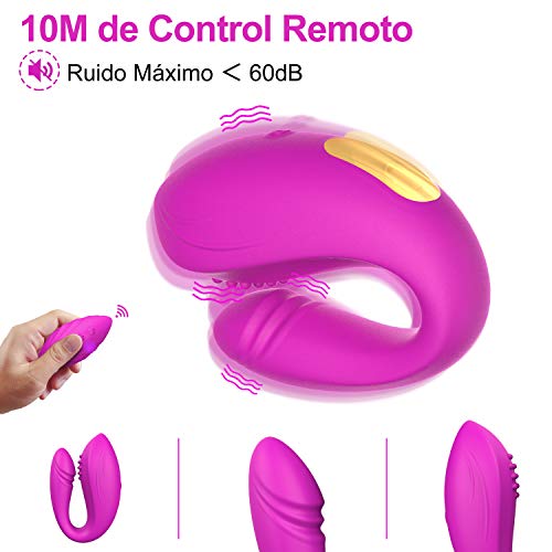 Masajeador Recargable con 2 Motores Potentes pero Silenciosos, Masajeador Impermeable, con 12 Modos de Masaje, Silicona Médica