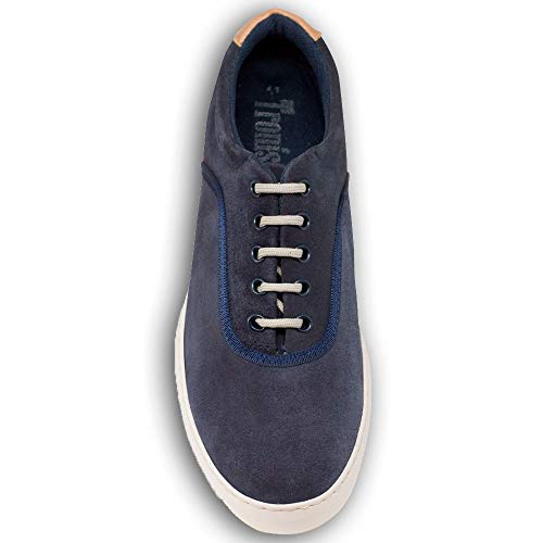 Masaltos Zapatos con Alzas para Hombre. Aumentan Altura hasta 7 cm. Fabricados EN Piel. Modelo Brooklyn (42, Azul)