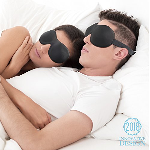 Máscara de sueño para mujer y hombre UNIMI Máscara ocular 3D contorneada mejorada Cubierta ocular para dormir - Máscara cómoda para dormir Sin presión en tus ojos - Crea oscuridad total - Negra