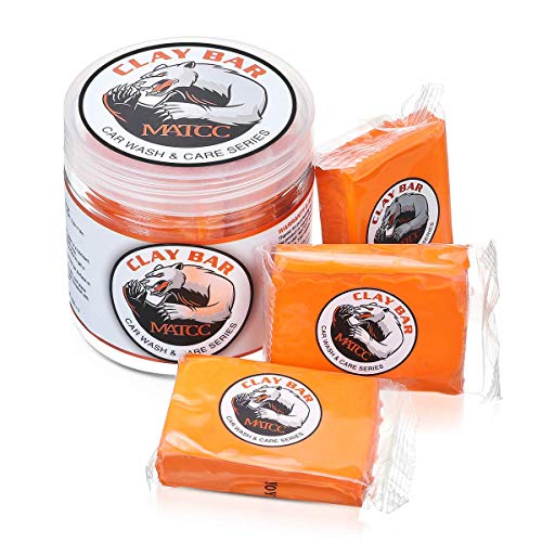 MATCC Barra de Arcilla Coche Car Clay Bar Magic 3 Paquetes de 100g de Limpiador Premium de Arcilla con Capacidad de Lavado y Adsorción para Limpiar Automóviles Vehículos Recreativos Barcos y Autobuses