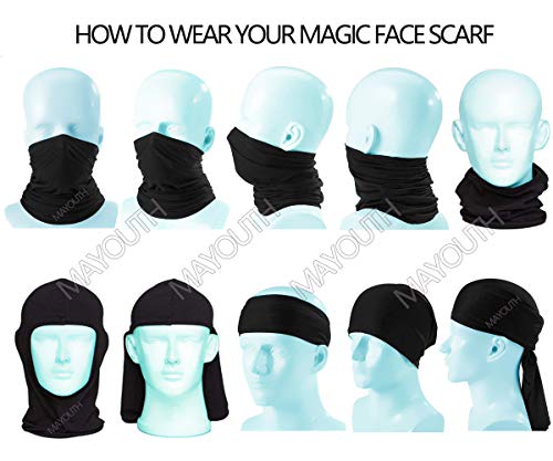 MAYOUTH Balaclava Protección UV Máscaras faciales para ciclismo Deportes al aire libre Mascarilla facial Transpirable 3pack Buen regalo Gran regalo (Blanco 3 paquetes)