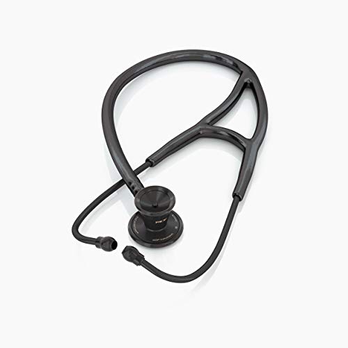 MDF Classic Cardiology MDF797-BO - Estetoscopio de doble cabeza con membrana y auricular de acero inoxidable, Todo Negro