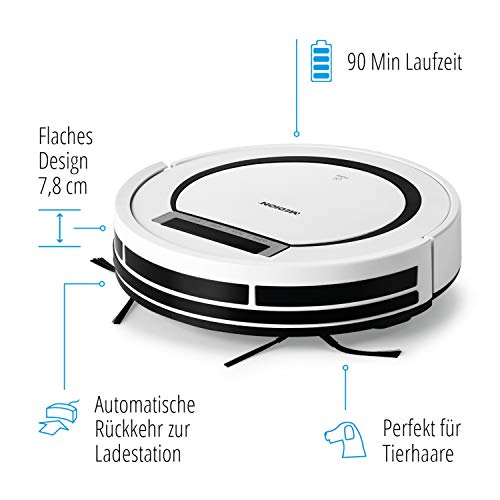 MEDION MD 18600 aspiradora robotizada Sin Bolsa Blanco 0,3 L - Aspiradoras robotizadas (Sin Bolsa, Blanco, Alrededor, 0,3 L, 65 dB, HEPA)