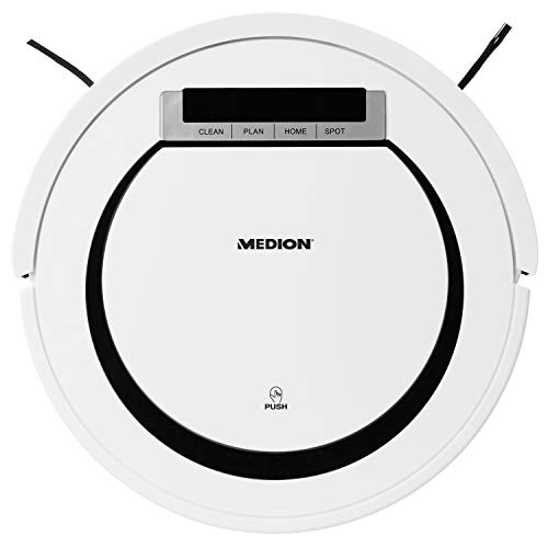 MEDION MD 18600 aspiradora robotizada Sin Bolsa Blanco 0,3 L - Aspiradoras robotizadas (Sin Bolsa, Blanco, Alrededor, 0,3 L, 65 dB, HEPA)