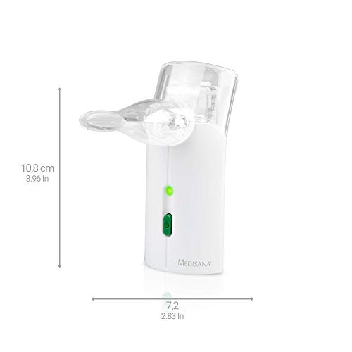 Medisana USC Inhalador portátil para el viaje, nebulizador ultrasónico con boquilla y máscara para adultos y niños, para resfriados o asma con accesorios adicionales