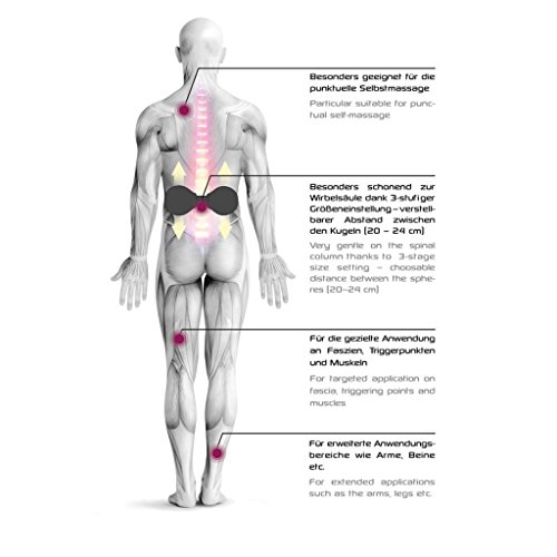 Medisana VarioRoll, rodillo de masaje ajustable para el auto-masaje, rodillo de espuma para ejercicios faciales para la columna vertebral, la espalda, las piernas, rodillo de espuma