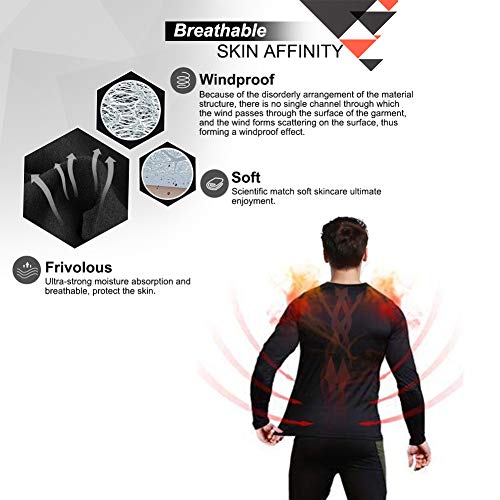 MEETWEE Ropa Interior térmica Hombre, Conjuntos térmicos, Camiseta Térmica Hombres Manga Larga Pantalones Largos para Esquí, Montaña, Ciclismo, Fitness