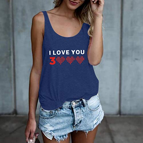 MEIbax Chaleco Estampado de Dama Camiseta sin Mangas de Mujer Parte Superior Suelta Mujeres Salvajes Camisa Blusa Tank Tops Mujeres Chaleco Tops Blusas Camisetas de Tirantes Mujer Yoga