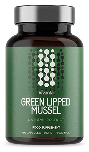 Mejillón de labios verdes - 500mg x 180 cápsulas | Mejill Labio Verde Extracto Suplemento - Producto natural, hecho en el Reino Unido | Tabletas de Mejillon Labios Verdes de la más alta calidad