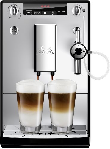 Melitta Caffeo Solo&Perfect Milk E957-103, Cafetera Automática con Molinillo, Auto Capuchinador, 15 Bares, Café en Grano, Limpieza Automática, Personalizable, Plata