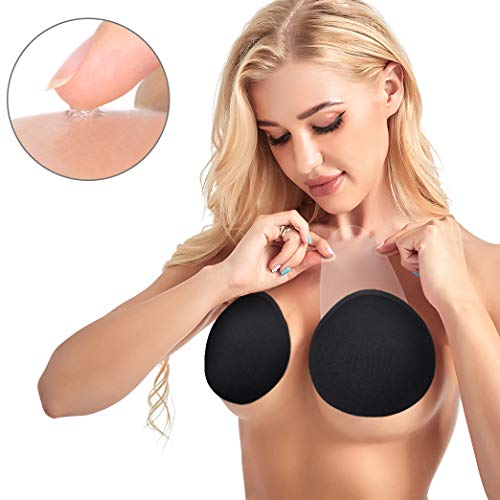 MELLIEX 2 Piezas Sujetador Adhesivo, Push Up Sujetador Sin Tirantes Invisible Silicona Sujetador Reutilizable Sin Espalda para Vestidos de Noche Vestidos de Baile