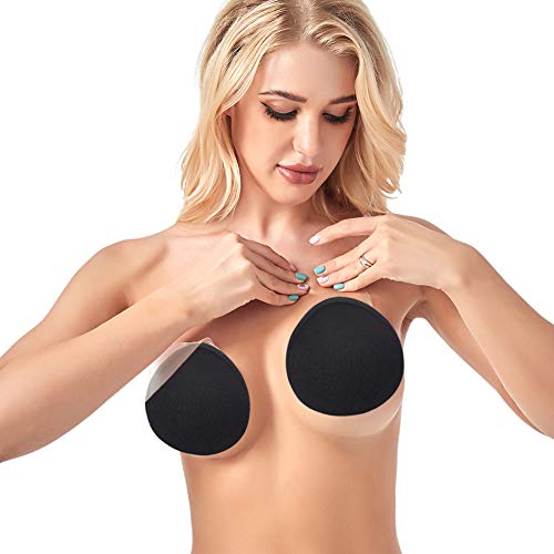 MELLIEX 2 Piezas Sujetador Adhesivo, Push Up Sujetador Sin Tirantes Invisible Silicona Sujetador Reutilizable Sin Espalda para Vestidos de Noche Vestidos de Baile