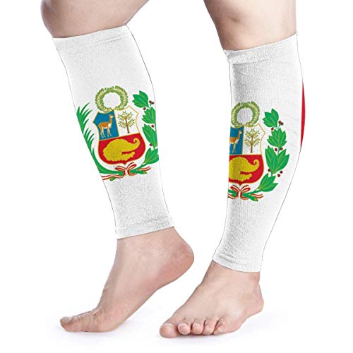 Men Women Peru Flag Calf Compression Sleeve Colored Leg Support Calf Guards Sleeves Calf Pain Relief for Running