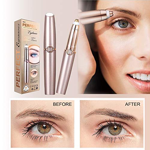 Mengzf Eléctrica Cejas Depiladoras, ceja Removedor pelo,portátil sin Dolor de Mujeres Cejas Recortador,Afeitadora de cejas Touch impecable,Eyebrow Trimmer Razor Navaja de cejas,Luz LED incorporada