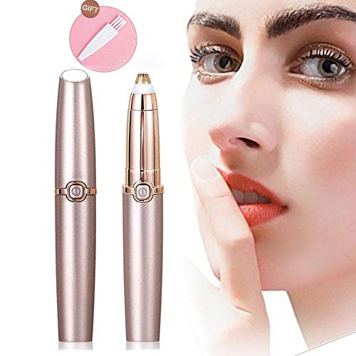 Mengzf Eléctrica Cejas Depiladoras, ceja Removedor pelo,portátil sin Dolor de Mujeres Cejas Recortador,Afeitadora de cejas Touch impecable,Eyebrow Trimmer Razor Navaja de cejas,Luz LED incorporada