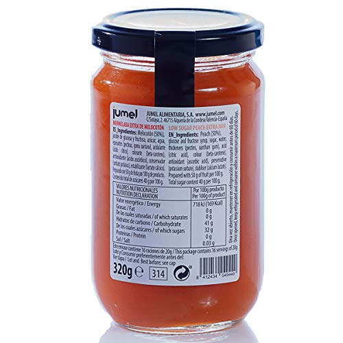 Mermelada Jumel con extra de fruta. Pack de 4 unidades (1,39 €/u) multisabor: mermelada fresa, melocotón, ciruela, albaricoque. Mermelada gourmet, ideal para desayunos, meriendas y tostadas.