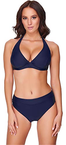 Merry Style Conjunto Bikini Sujetador y Bragas Bañador 2 Piezas Mujer 74RN24(Nevy Azul(6007), EU(85E/42)=ES(100E/44))