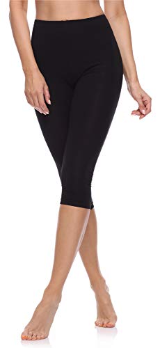 Merry Style Leggins 3/4 Mallas Deportivas Mujer MS10-199 (Negro, M)