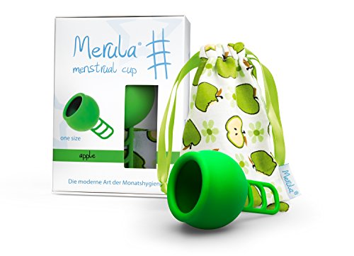 Merula Cup apple (verde) - Tamaño único copa menstrual de silicona de grado médico