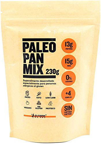 MEZCLA PROTEICA DE PAN PALEO PARA HORNEAR / 230 gramos, Sabor coco + canela + cacao, 0% azúcar, sin gluten Apto para Veganos, Celiacos y diabéticos. EXCELENTE AYUDA PARA CONTROLAR Y BAJAR DE PESO.