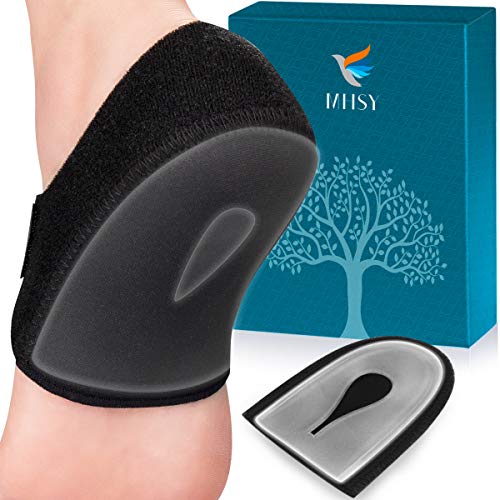 MHSY - 2 protectores de talón de gel para tendinitis de Aquiles, para dolores de hueso, para aliviar el dolor en el talón (1 par de tallas más grandes: UK Mujeres 5.5-11+ hombres 6-11.5)