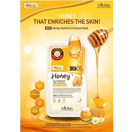 [Miclan] Honey Nutrient Enriched Mask 10pcs – (de Mediheal) Mascarilla para la piel llena de nutrientes hidratantes con miel y propóleos