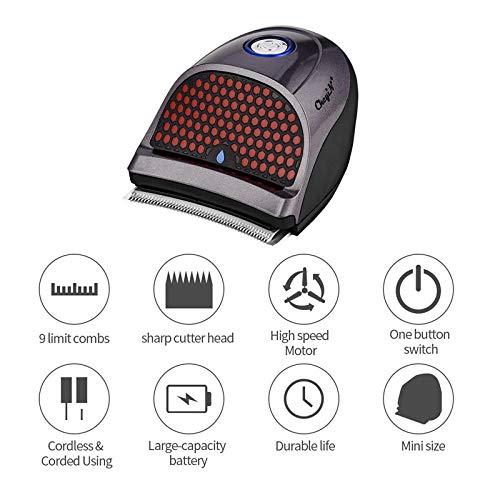 Mini cortadora de pelo portátil, cortadora ancha para hombres, máquina de afeitar eléctrica inalámbrica de corte rápido, máquina recargable de alta velocidad, barbero